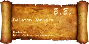 Balaton Borbála névjegykártya