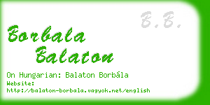 borbala balaton business card